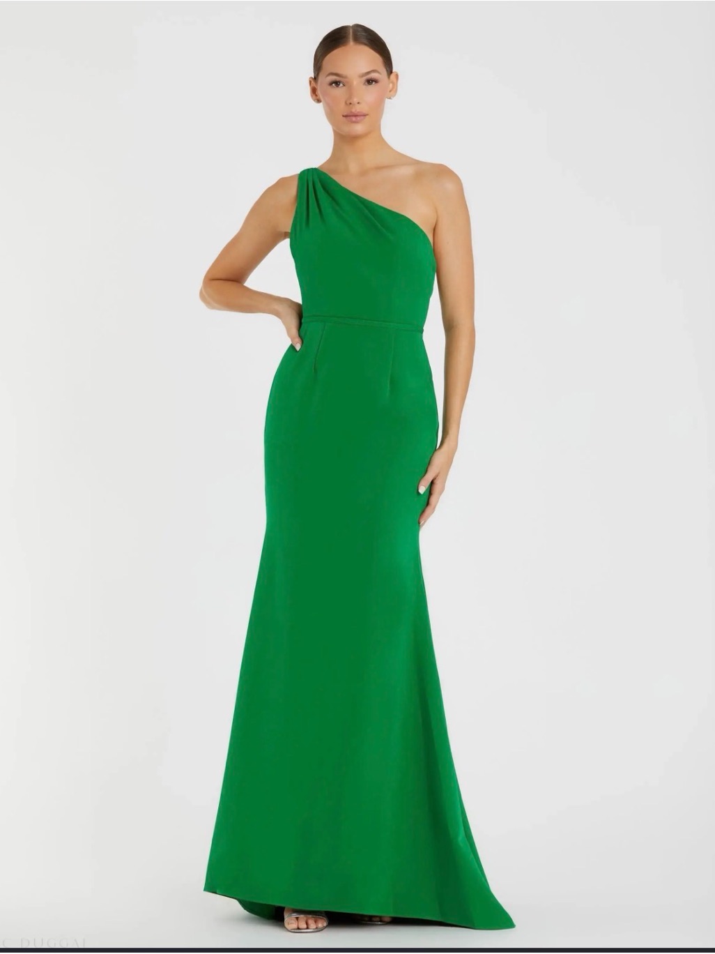 Mac Duggal Vibrant Emerald One-Shoulder Gown